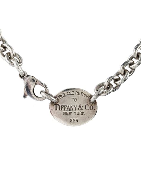 tiffany oval tag necklace replica|chunky tiffany necklace.